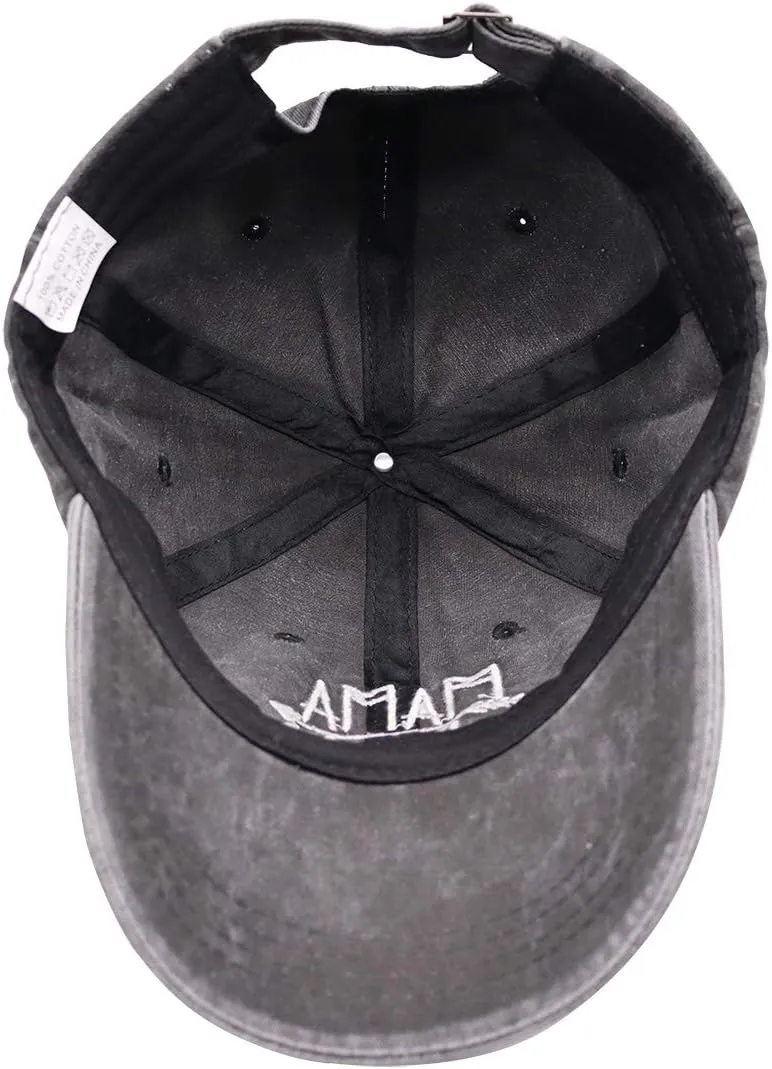 KKMKSHHG Unisex Mama Bear Denim Hat Adjustable Washed Dyed Cotton Dad Baseball Caps