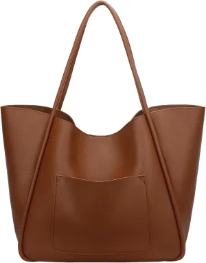 KKXIU Tote Bag for Women Vegan Leather Shoulder Purse Large Capacity Travel Bag