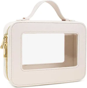 KOTORA Small Makeup Bag for Purse Cute Travel Makeup Bag Clear Cosmetic Bag with Zipper, Car Make Up Bag Organizer Storage Traveling Car Accessories Travel Essentials for Women