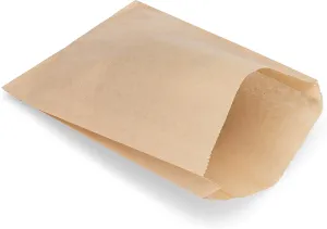 Kraft Paper Sandwich Style Bags (200) 6"x 1"x 8" Dry Wax Grease Resistant Bags. Perfect for Sandwiches, Cookies, Pastries, Take Out, and Gifts. Made in USA.