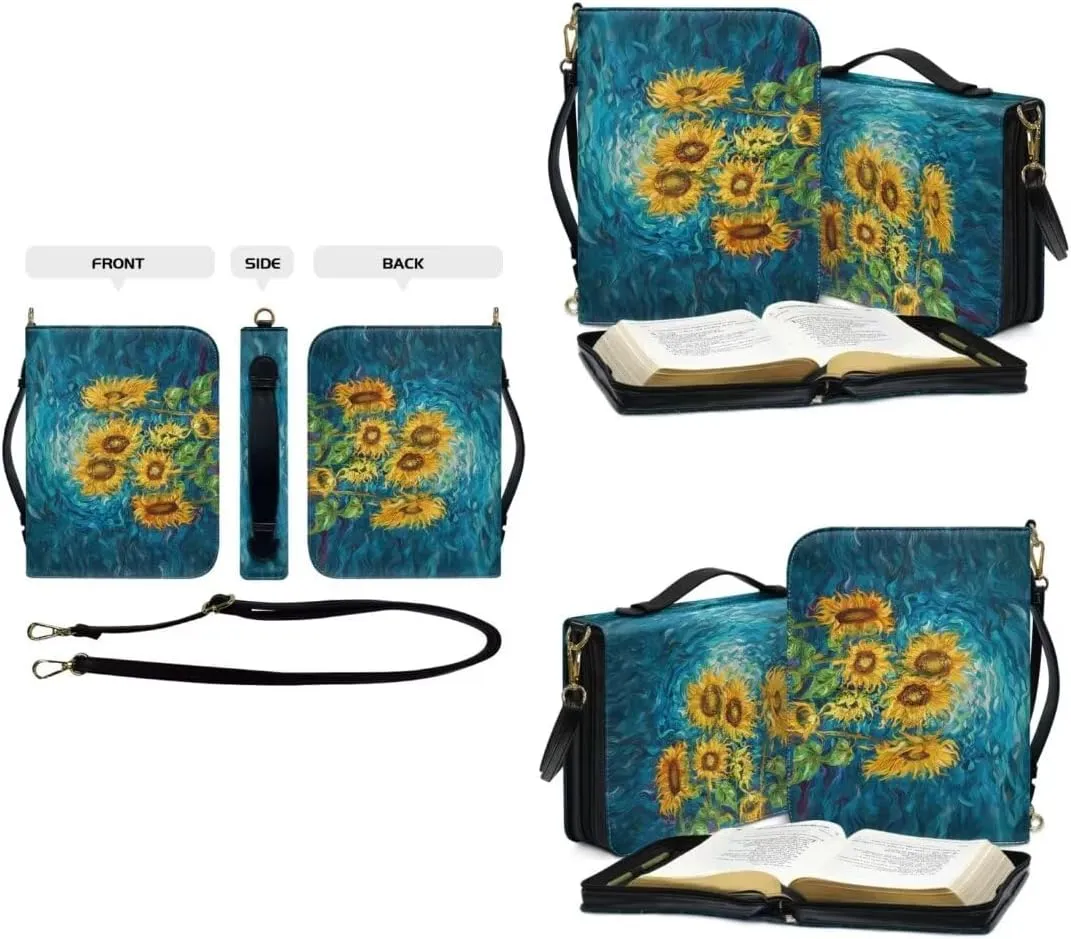 Kuiaobaty Bible Cover Protection Large Capacity Bible Carrying Bag PU Leather Bible Cover
