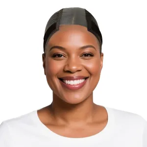 Lace Wig Cap for Women Non Slip, Glueless Wig Grip Cap with 4x5 Transparent Swiss Lace Front, Adjustable Wig Cap with Velvet Grip Band (Brown, Medium)