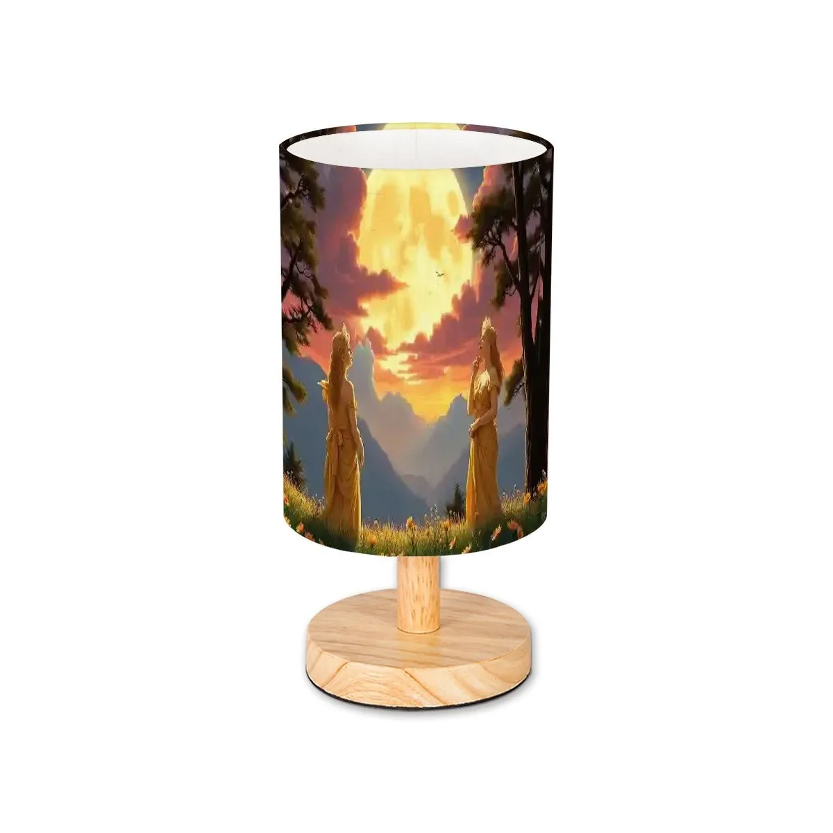 Ladies of the Moon Cylindrical Table Lamp