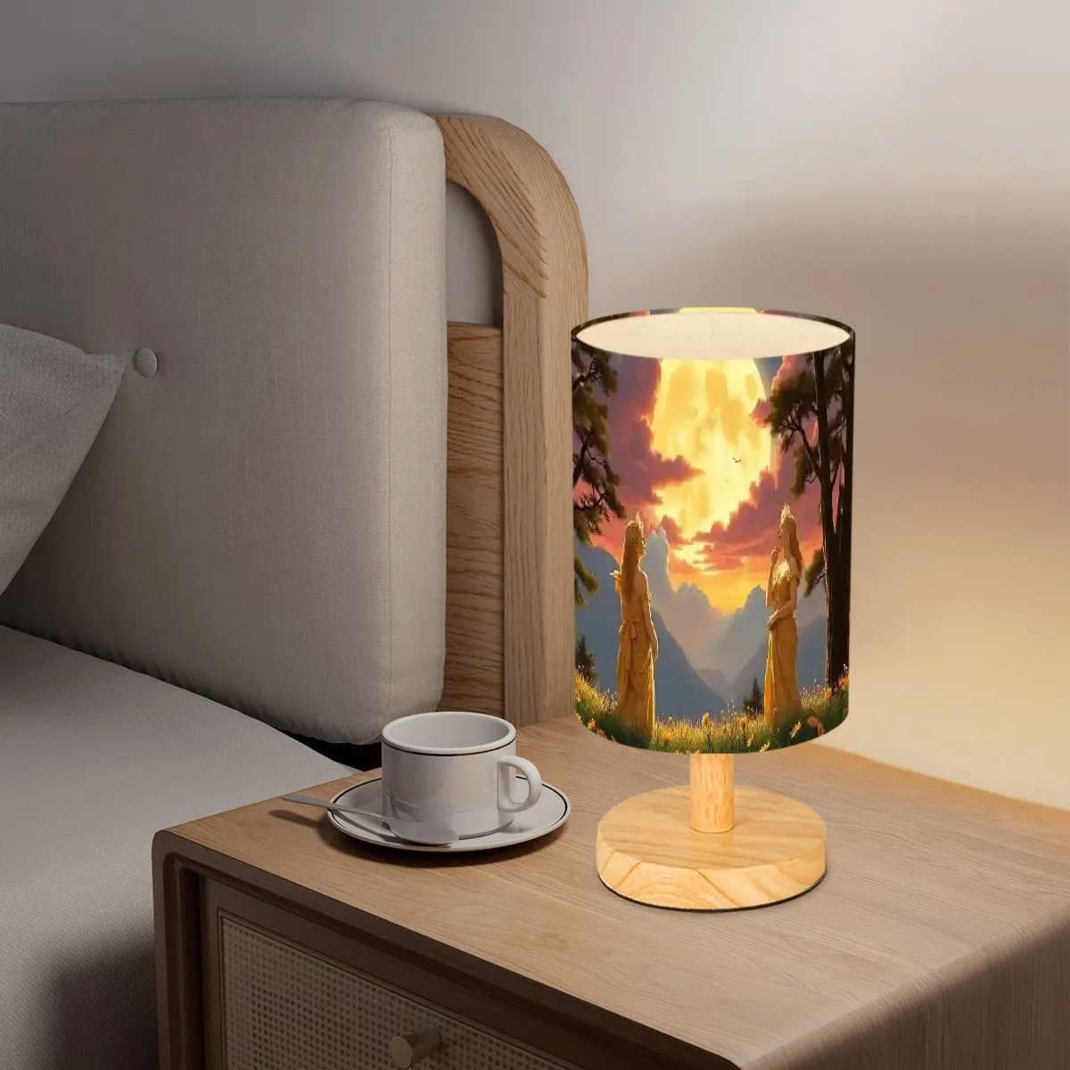 Ladies of the Moon Cylindrical Table Lamp