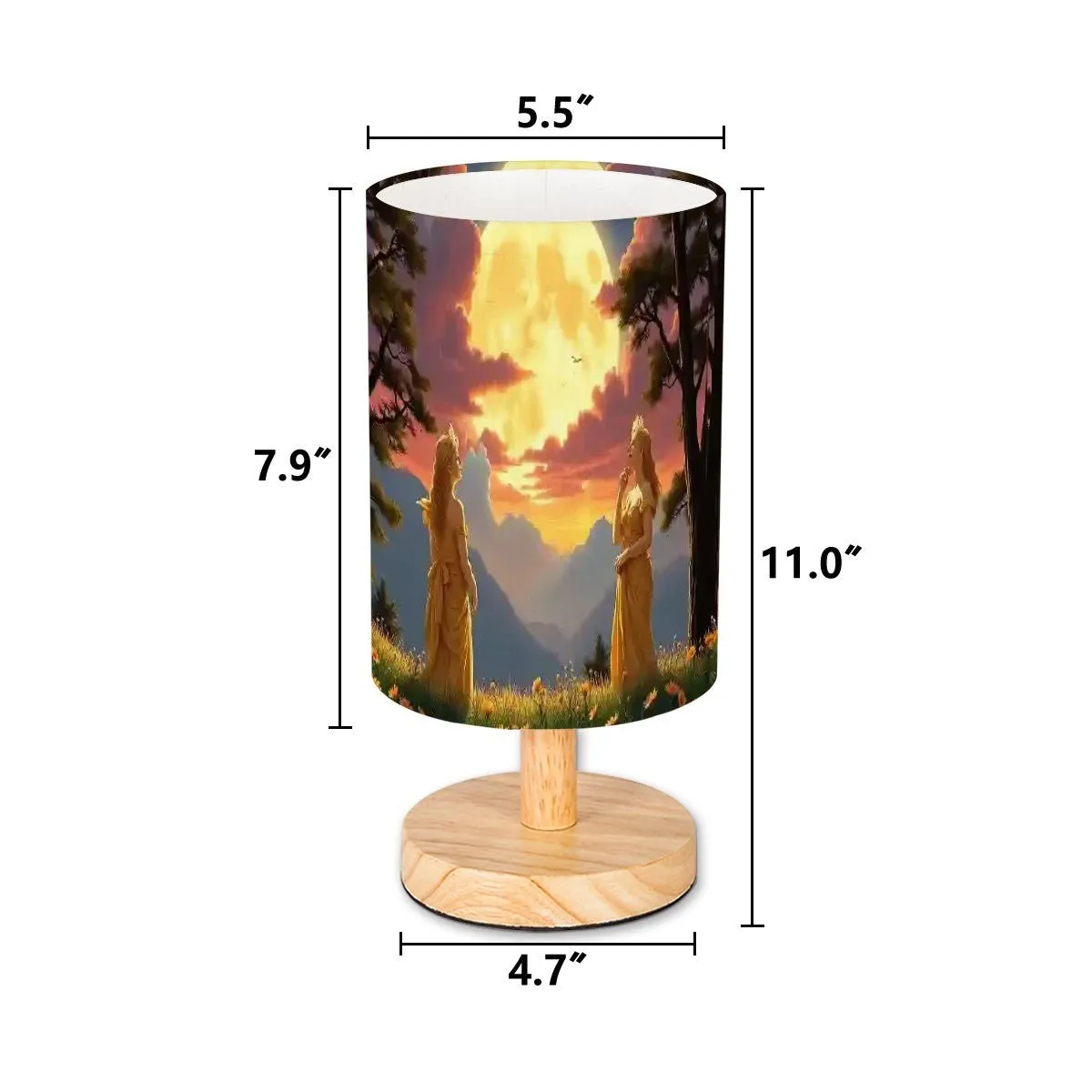 Ladies of the Moon Cylindrical Table Lamp
