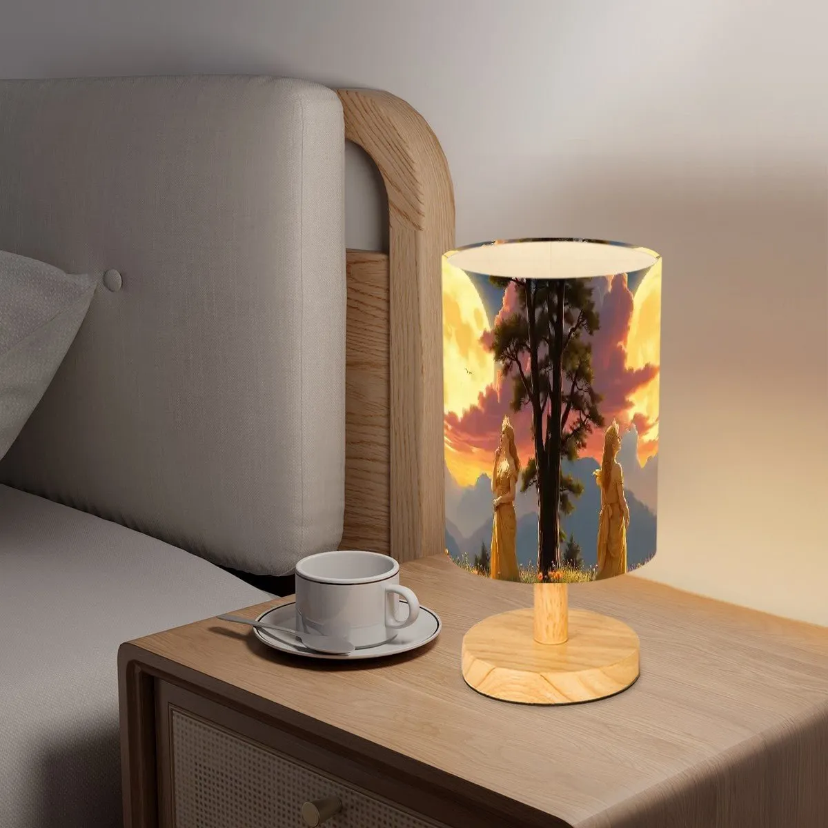 Ladies of the Moon Cylindrical Table Lamp