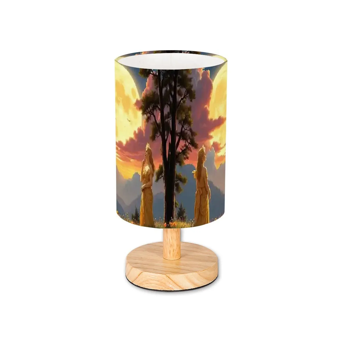 Ladies of the Moon Cylindrical Table Lamp