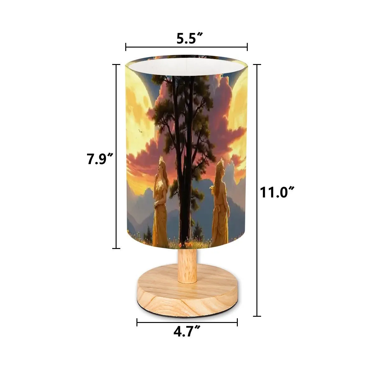Ladies of the Moon Cylindrical Table Lamp