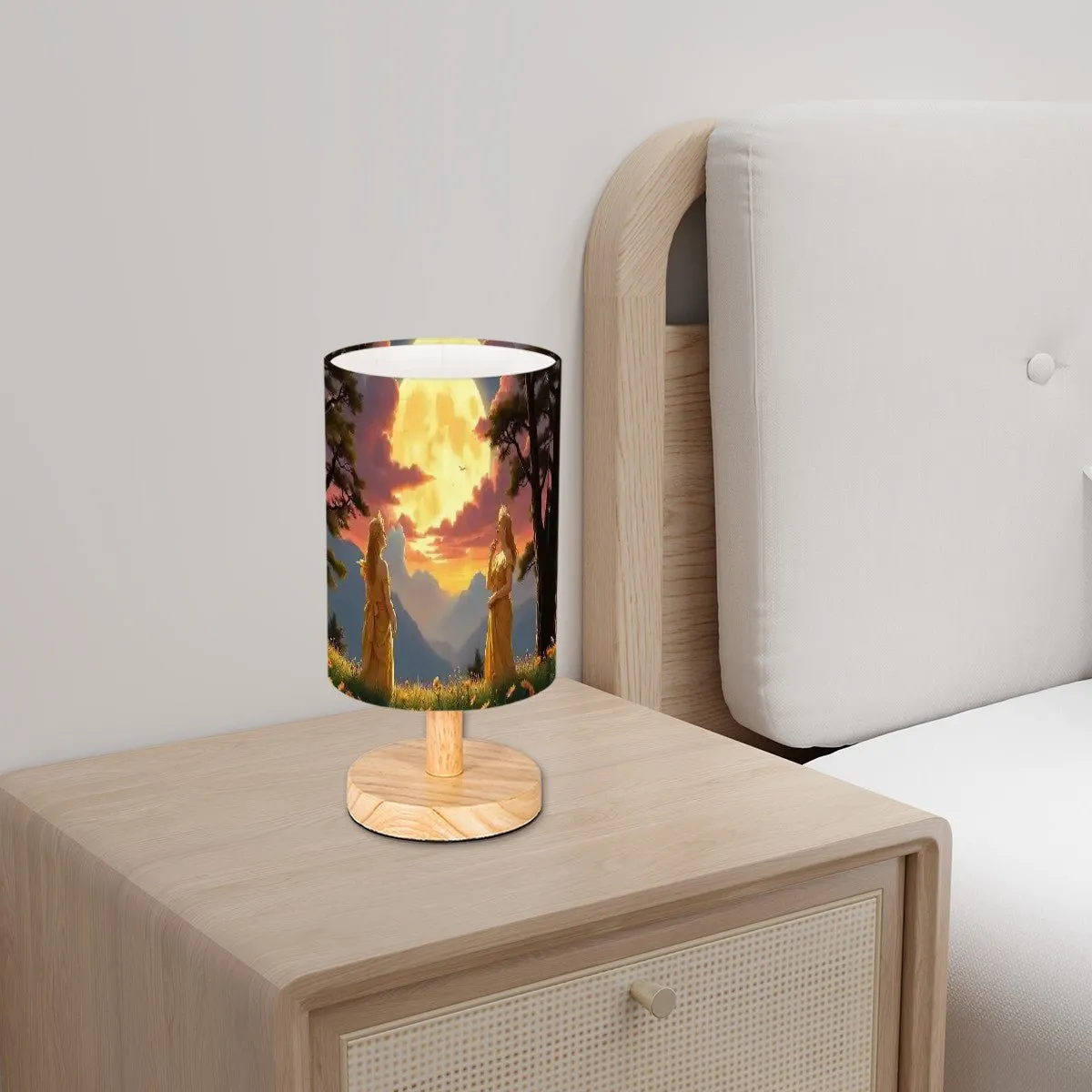 Ladies of the Moon Cylindrical Table Lamp