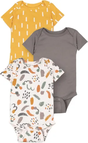 Lamaze Organic Baby Unisex Baby Short Sleeve Artistic Bodysuits, Sleep Wear