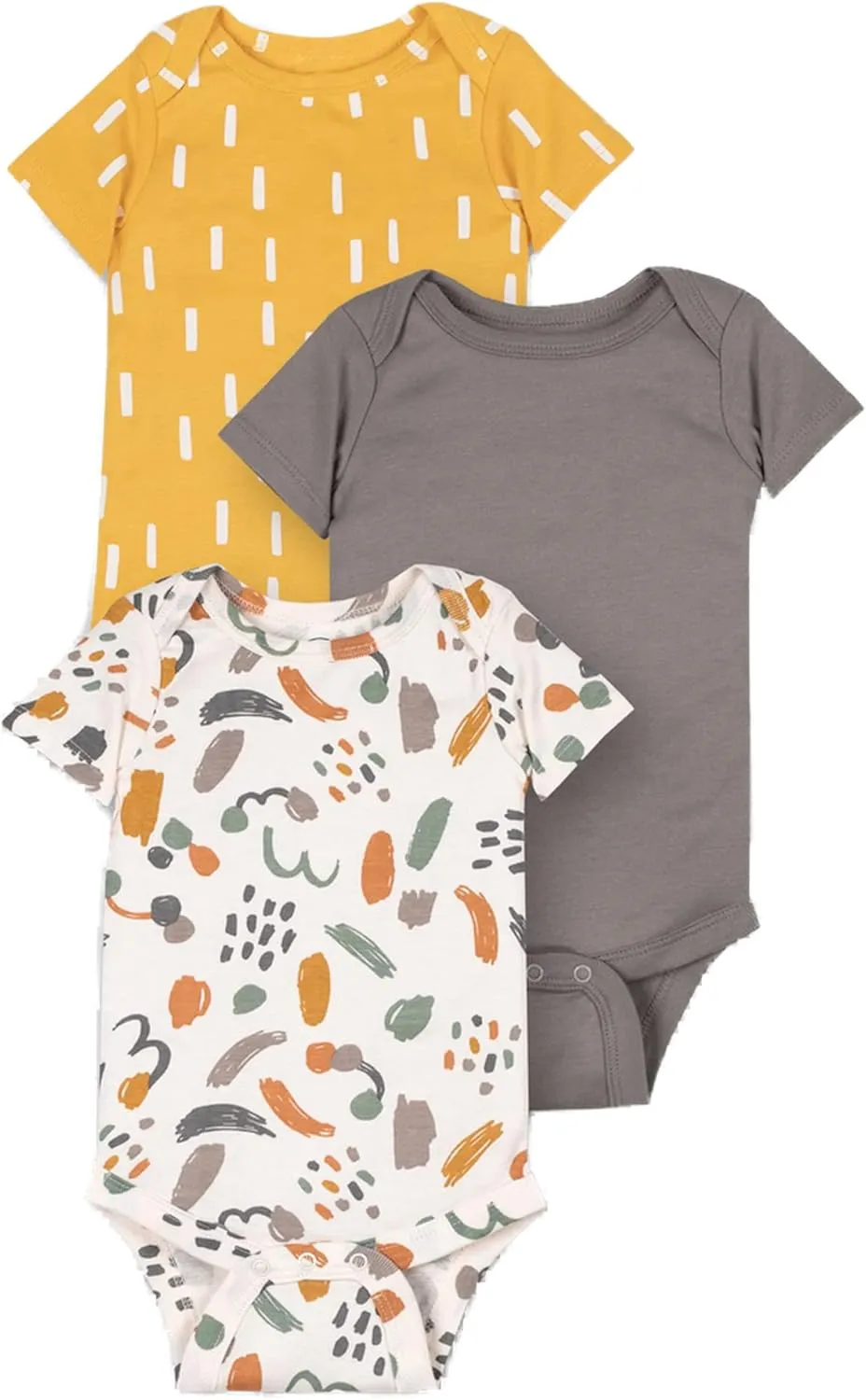 Lamaze Organic Baby Unisex Baby Short Sleeve Artistic Bodysuits, Sleep Wear