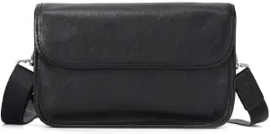 Large Capacity Commuter Shoulder Bag for Men Black Vintage Crossbody Bag for Men