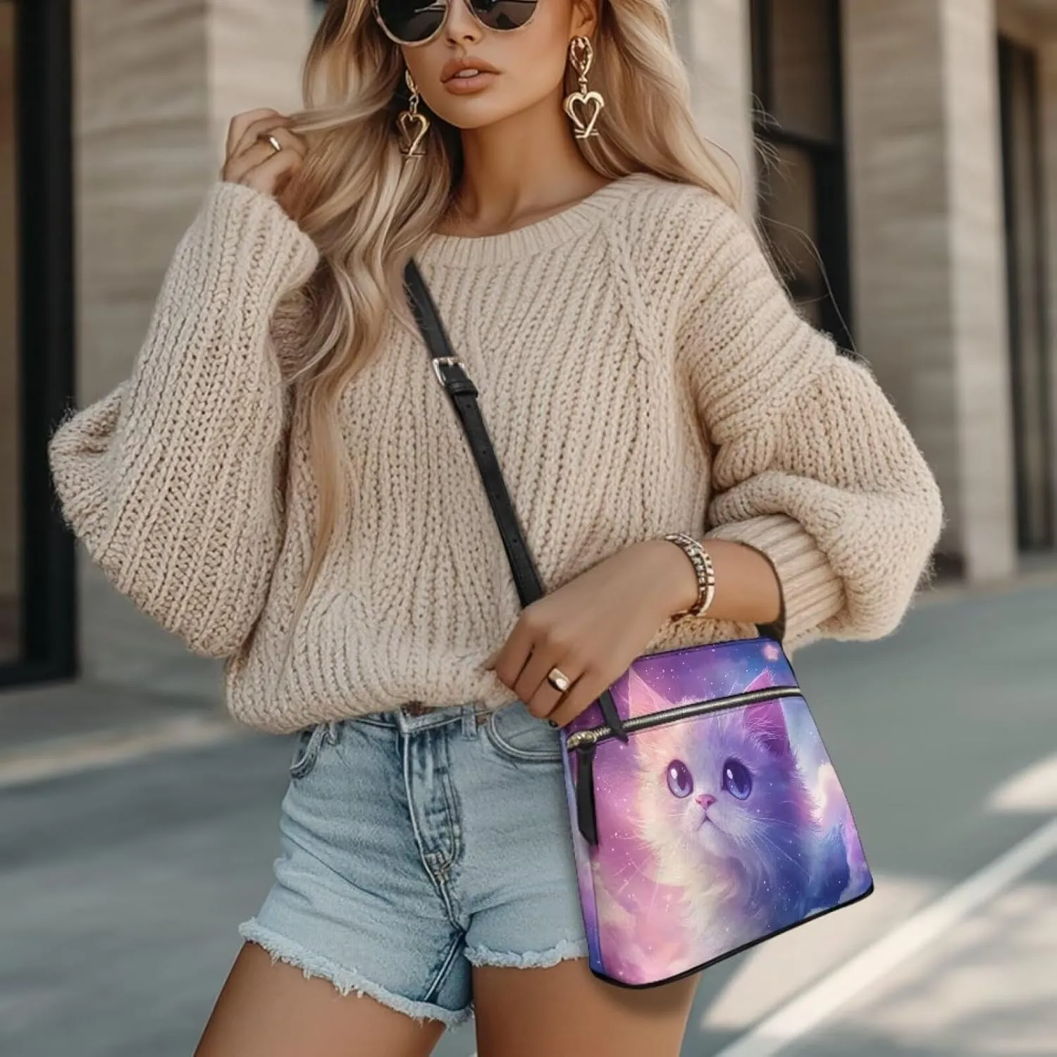 Large Capacity Leather Shoulder Bag with Adjustable Strap for Women