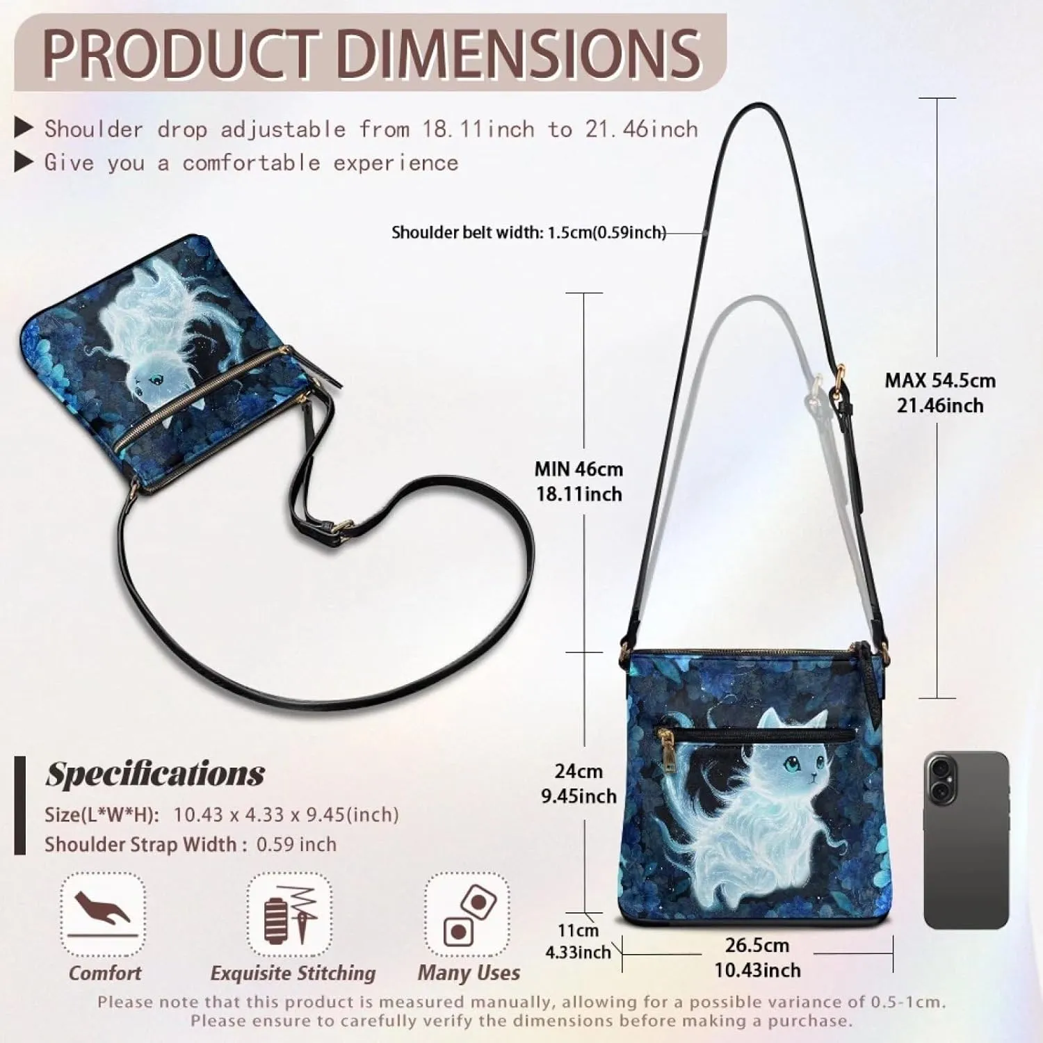 Large Capacity Leather Shoulder Bag with Adjustable Strap for Women