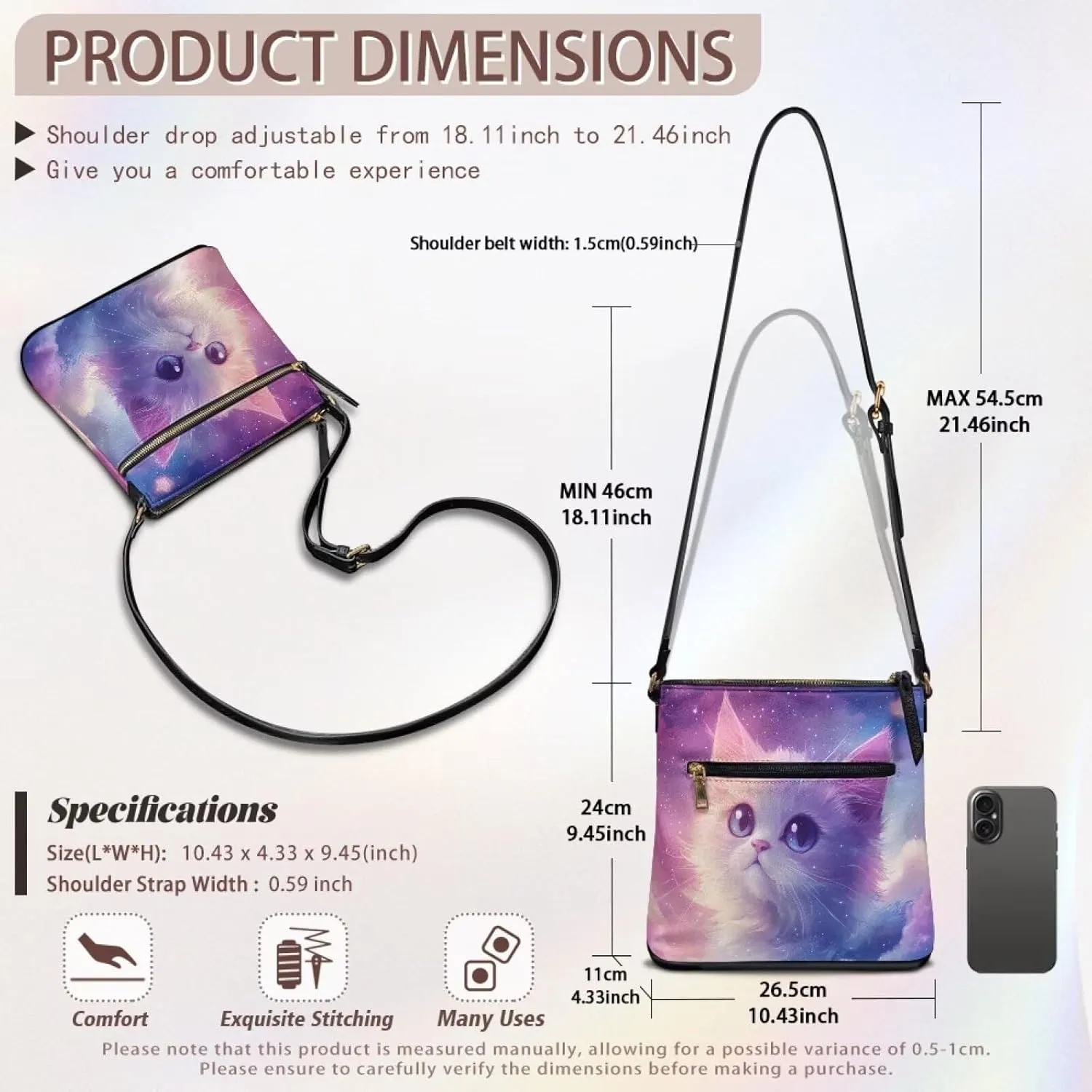 Large Capacity Leather Shoulder Bag with Adjustable Strap for Women