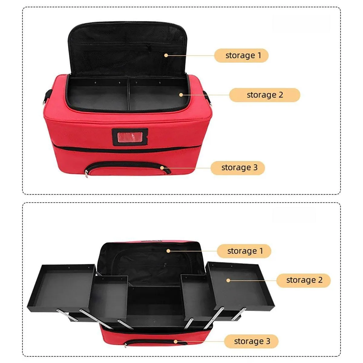 Large Capacity Multi Layer Portable Makeup Bag Multi Functional Beauty Toolbox