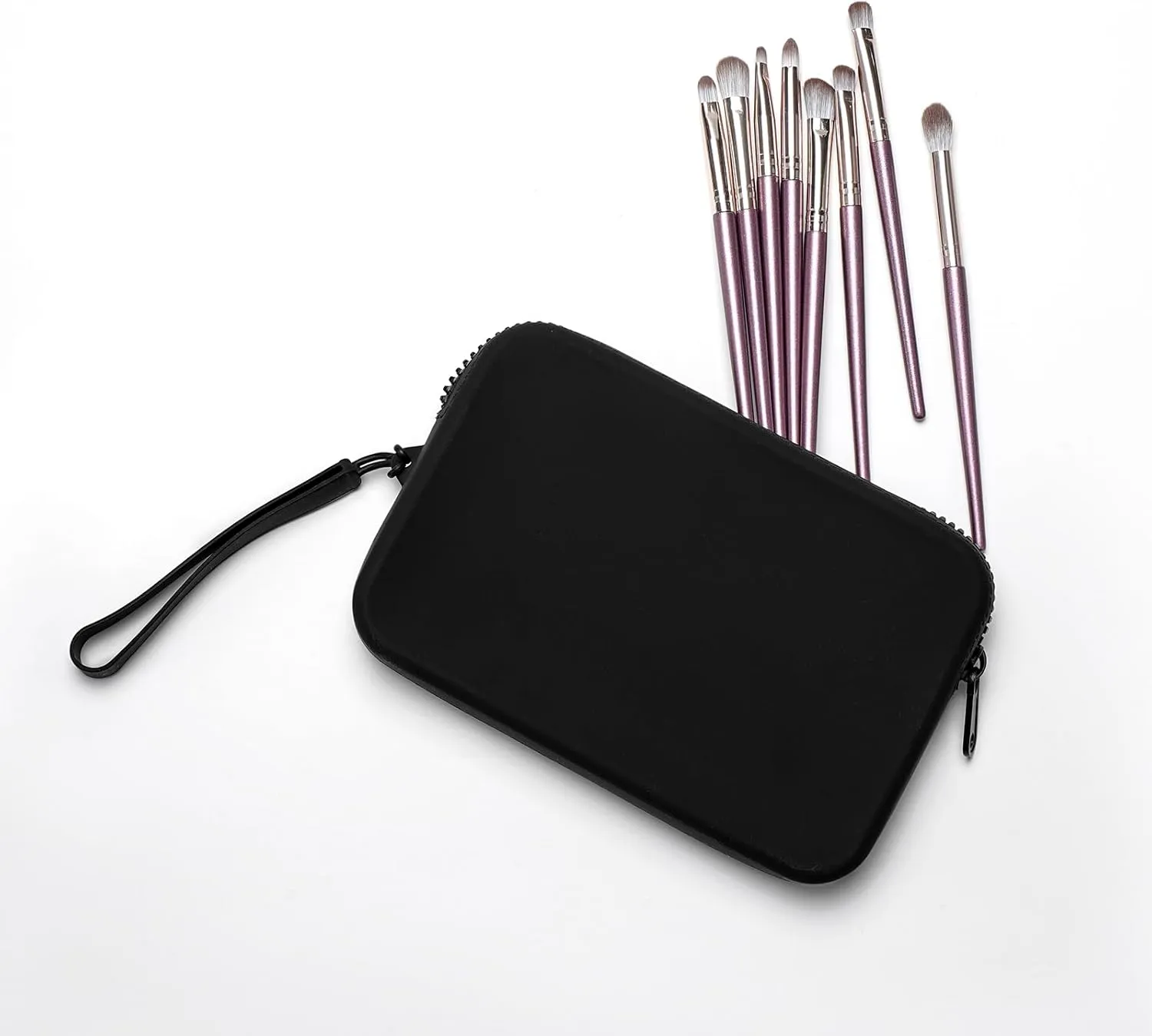 Large Silicone Multifunctional Essential Bag Portable Travel Makeup Bag for Women Men Cards Cash Bag Zipper Pouch (Black)