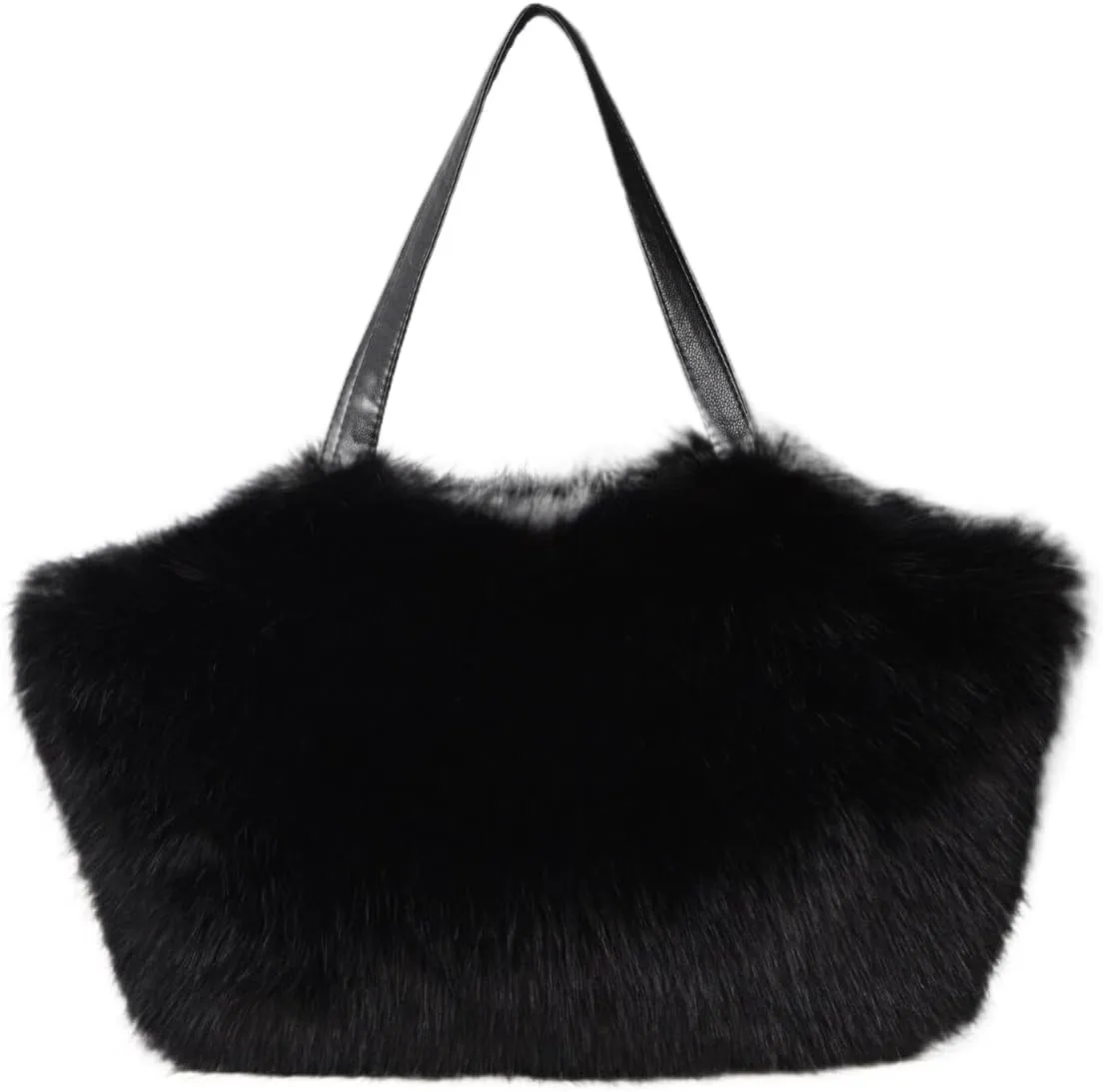 Large Winter Purse for Women Trendy 2024 Fluffy Tote Bag Fuzzy Large Tote Bag Faux Fur Crossbody Bag