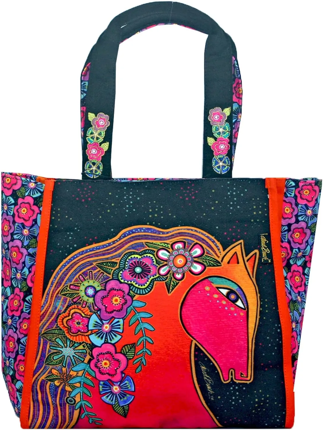 Laurel Burch Blazing Horses Large Casual Shoulder Tote Bag