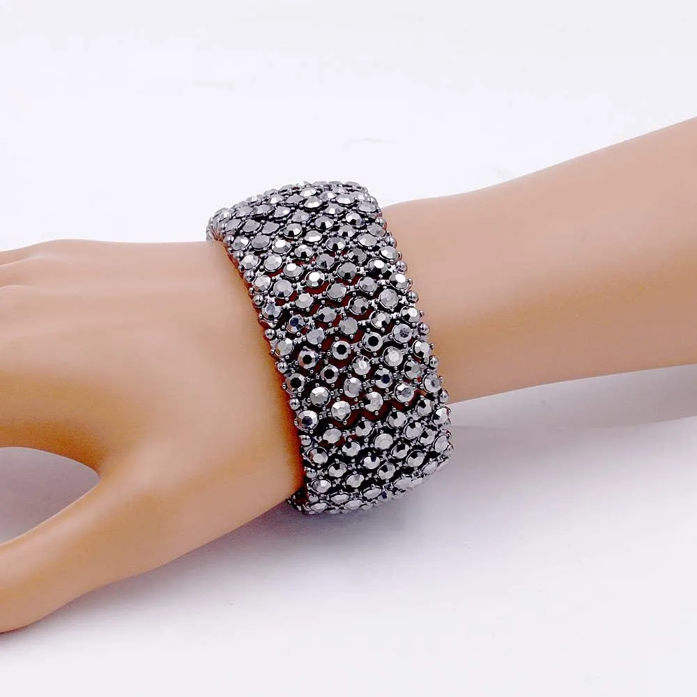 Lavencious Tennis Rhinestone Stretch Bridal Bracelets Evening Party Jewelry For Women Stretch Bracelets