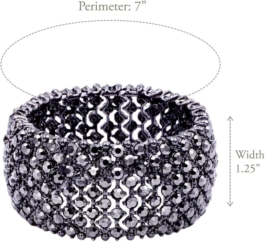 Lavencious Tennis Rhinestone Stretch Bridal Bracelets Evening Party Jewelry For Women Stretch Bracelets