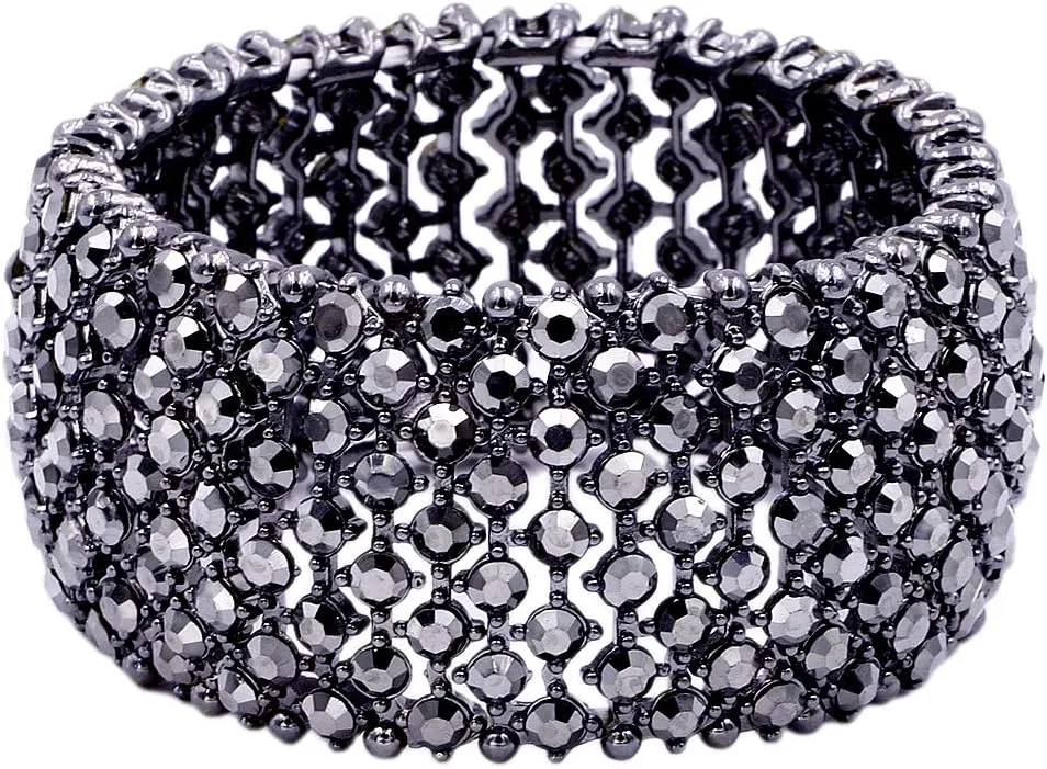 Lavencious Tennis Rhinestone Stretch Bridal Bracelets Evening Party Jewelry For Women Stretch Bracelets