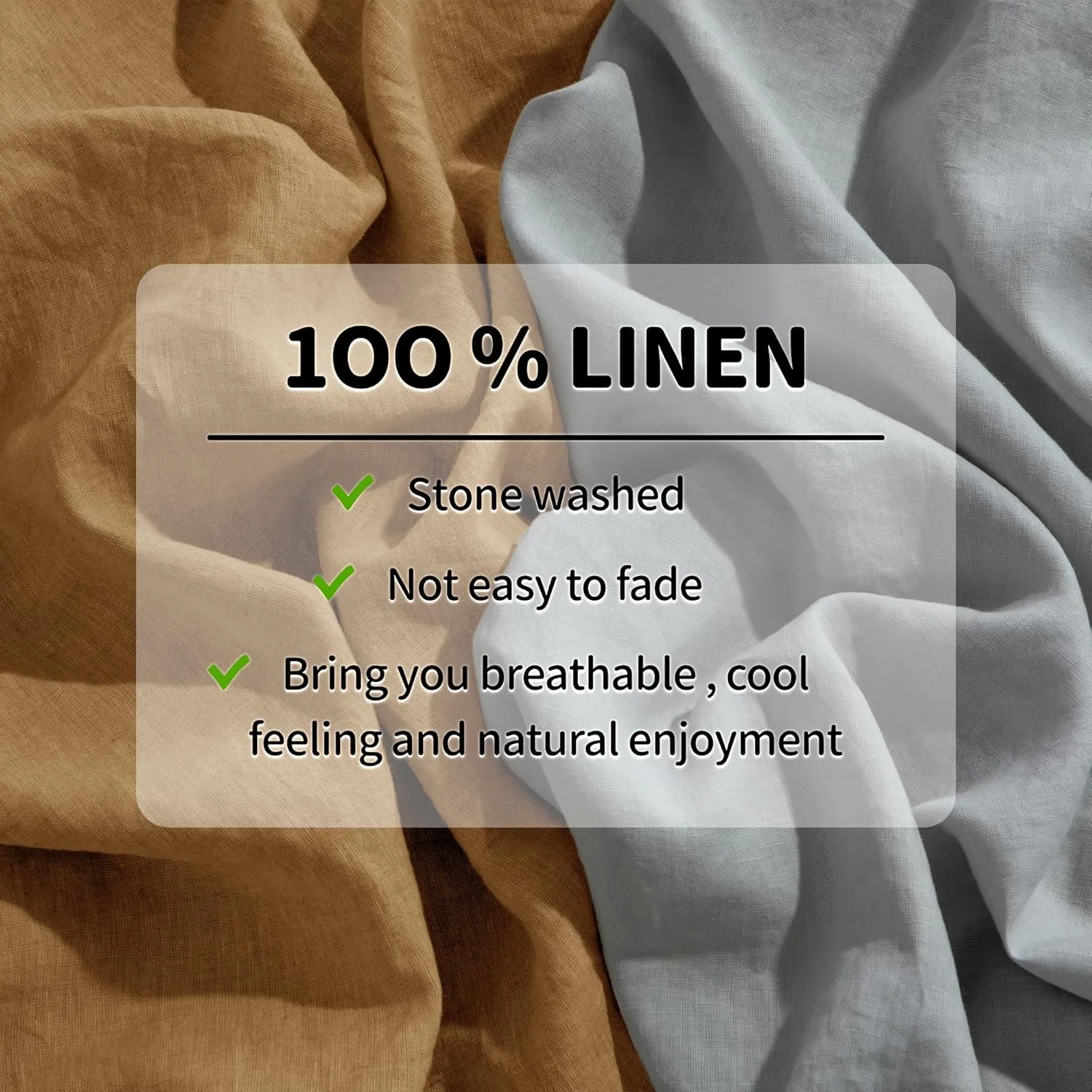 LBR02M 100% Linen Sheet Set Queen Size,Bed Sheets 4 Piece Sets,Solid Color Natural Flax Bed Sheets Soft Breathable Bedding,16" Deep Pocket,All Season (Queen, Rust)