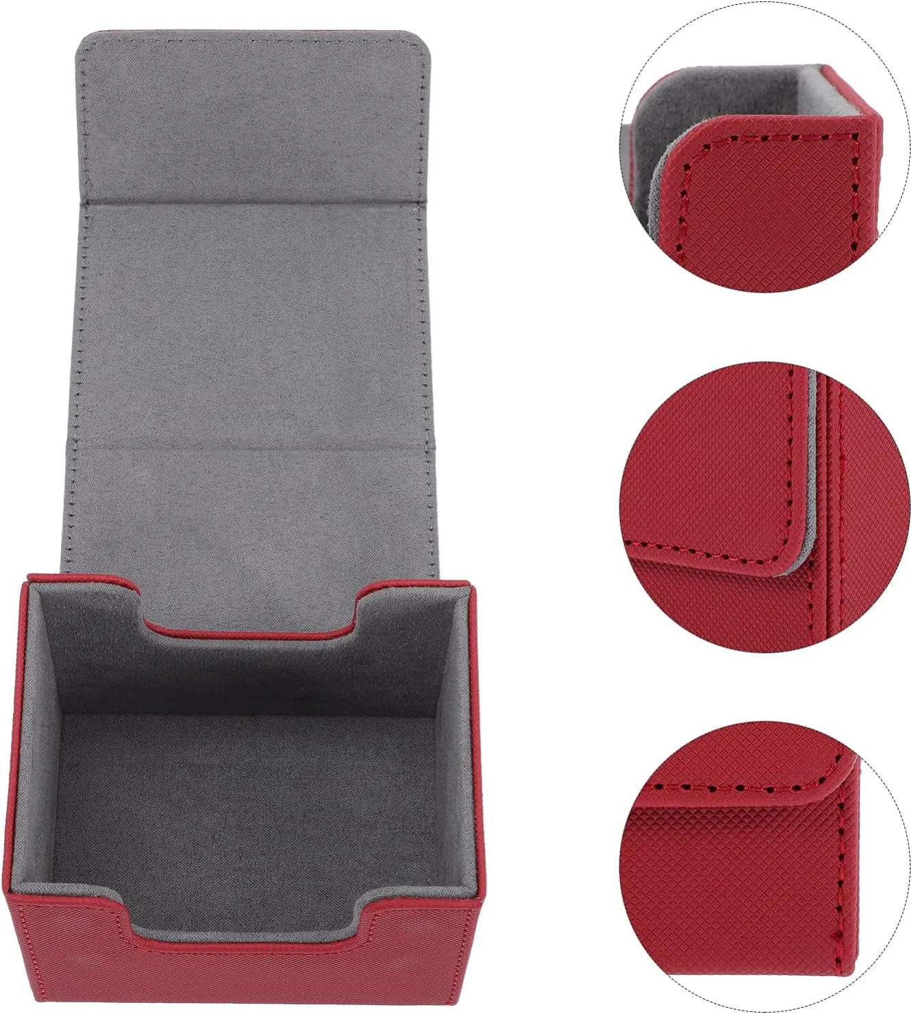 Leather Card Storage Box Pu Leather Organizer for Games Poker Cards Scratch-resistant Holder for Family Friends Compact Design Ample Capacity