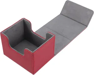 Leather Card Storage Box Pu Leather Organizer for Games Poker Cards Scratch-resistant Holder for Family Friends Compact Design Ample Capacity