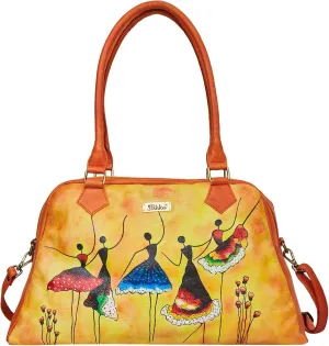 Leather Shoulder Bag: Dance Art