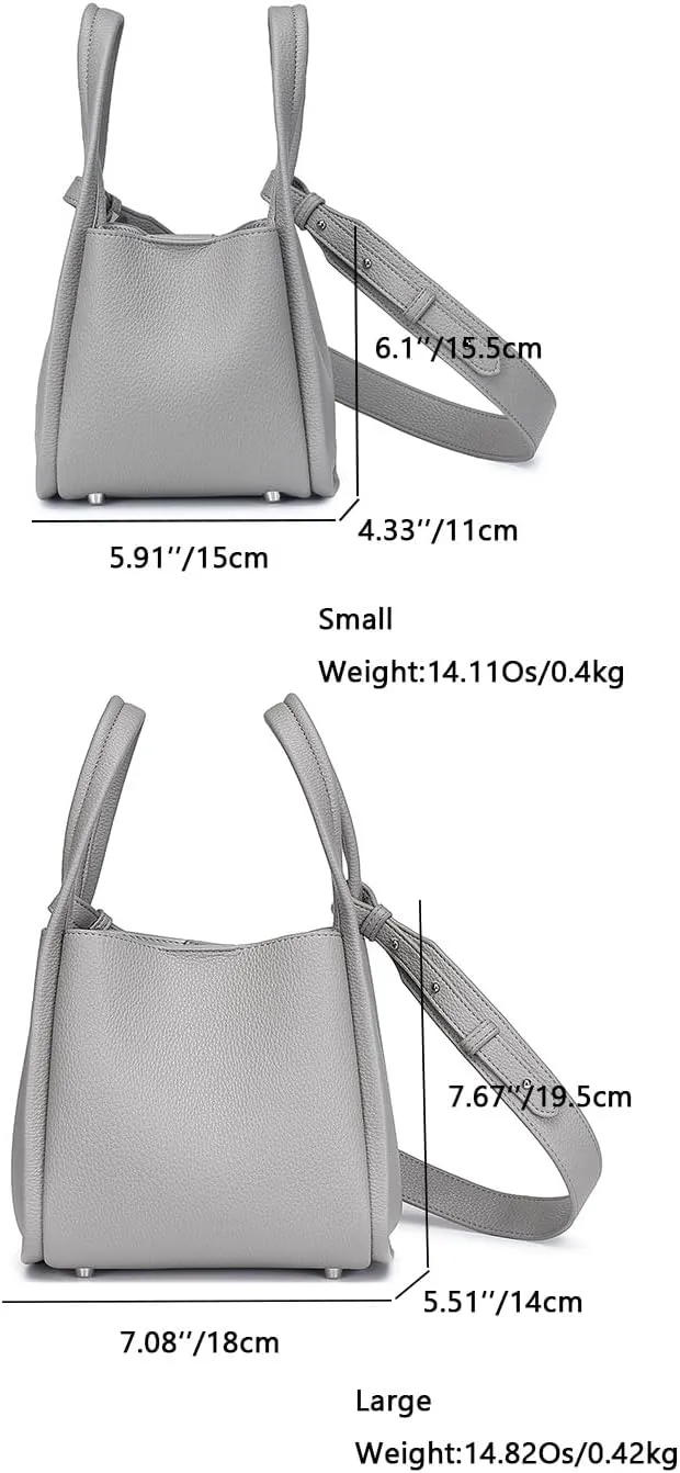 Leather Tote Bag Slouchy Handbag with Zipper Stylish for Women's