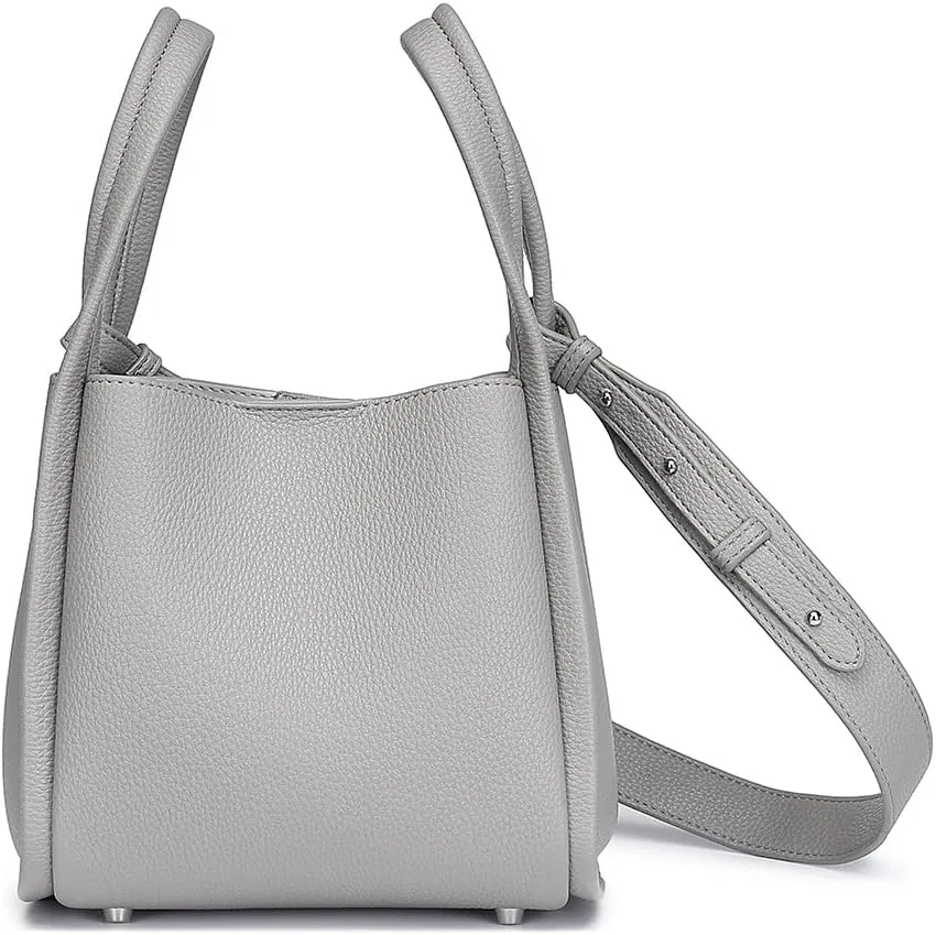 Leather Tote Bag Slouchy Handbag with Zipper Stylish for Women's