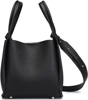 Leather Tote Bag Slouchy Handbag with Zipper Stylish for Women's