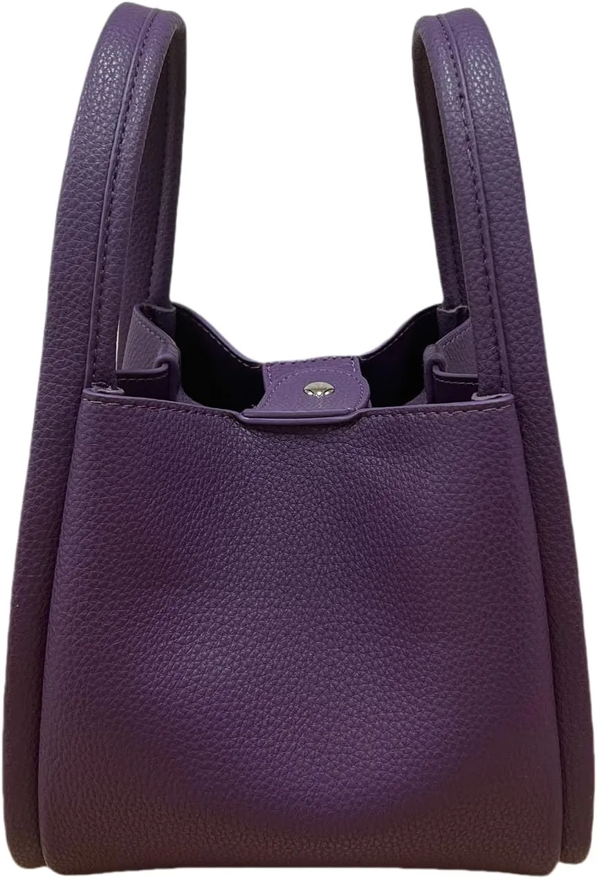 Leather Tote Bag Slouchy Handbag with Zipper Stylish for Women's
