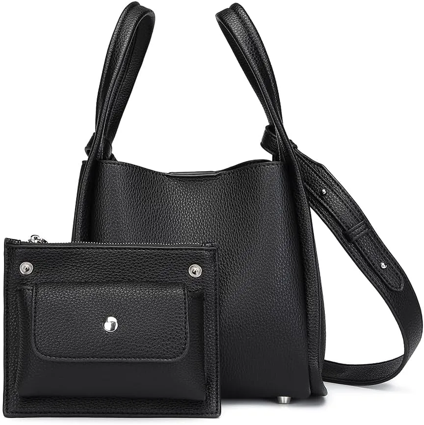 Leather Tote Bag Slouchy Handbag with Zipper Stylish for Women's