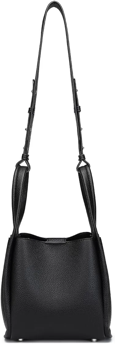Leather Tote Bag Slouchy Handbag with Zipper Stylish for Women's