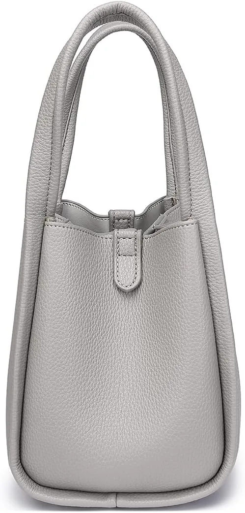 Leather Tote Bag Slouchy Handbag with Zipper Stylish for Women's