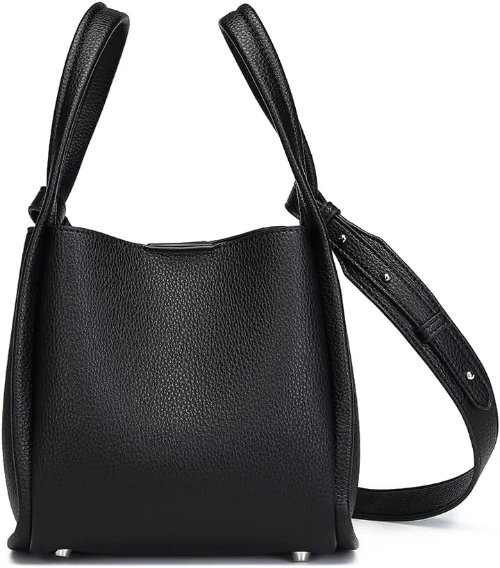 Leather Tote Bag Slouchy Handbag with Zipper Stylish for Women's