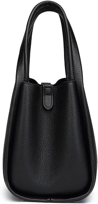 Leather Tote Bag Slouchy Handbag with Zipper Stylish for Women's