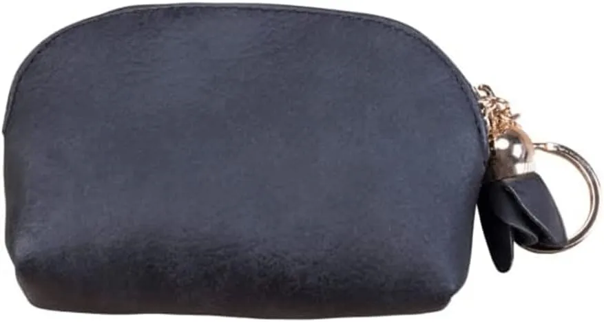 Leather Wallet Pu Leather Women's Wallet Fashion Mini Zipper Purse Clutch Large Capacity Retro Coin Pocket Women's Gift Large Capacity (Black,7.5x11.8cm)