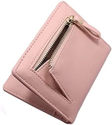 Leather Wallet Pu Leather Women's Wallet Fashion Short Purse Clutch for Girls Students Large Capacity Portable Coin Pocket Large Capacity (Bu 2,9x11cm)