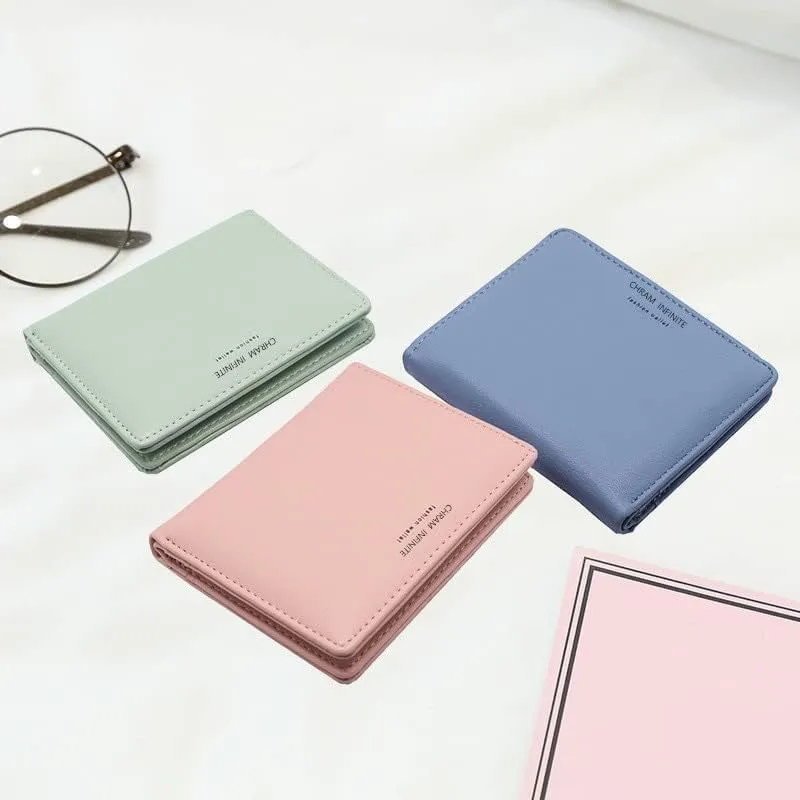 Leather Wallet Pu Leather Women's Wallet Fashion Short Purse Clutch for Girls Students Large Capacity Portable Coin Pocket Large Capacity (Bu 2,9x11cm)