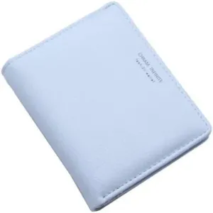 Leather Wallet Pu Leather Women's Wallet Fashion Short Purse Clutch for Girls Students Large Capacity Portable Coin Pocket Large Capacity (Bu,9x11cm)