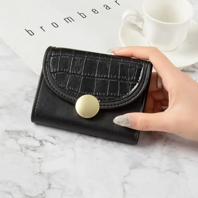 Leather Wallet Women's Pu Leather Wallet Retro Simple Short Mini Zipper Purse Clutch for Girls Fashion Cute Large Capacity Coin Pocket Large Capacity (Re,9.5x11.5cm)