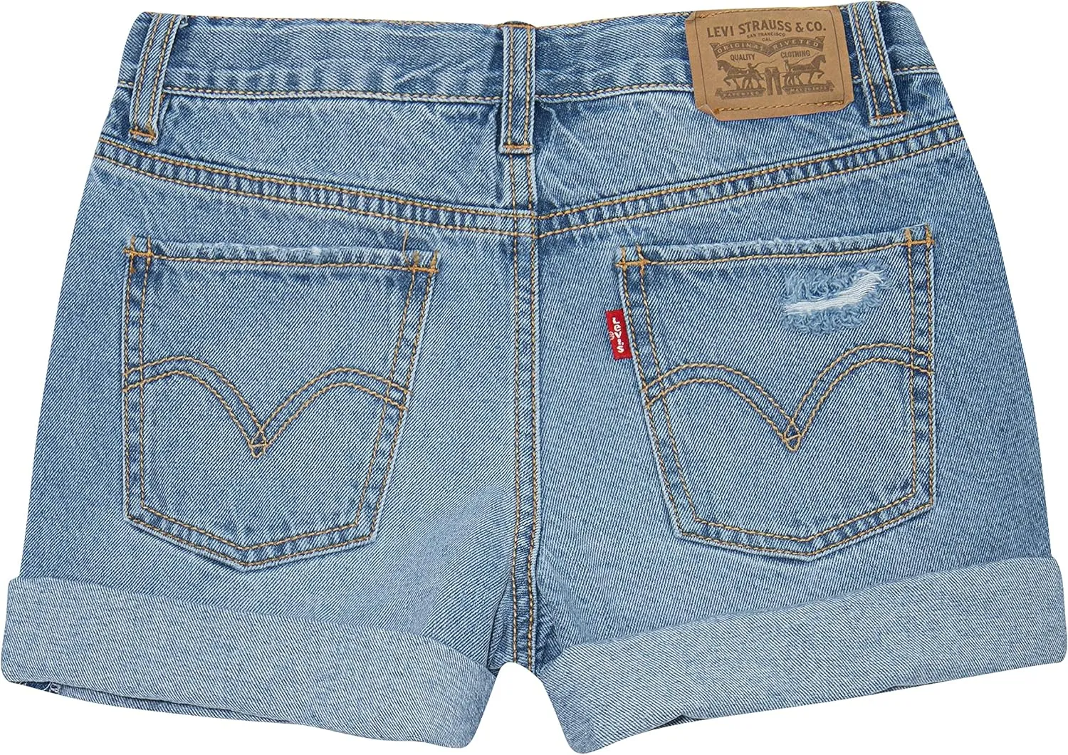 Levi's Girls' Girlfriend Fit Denim Shorty Shorts