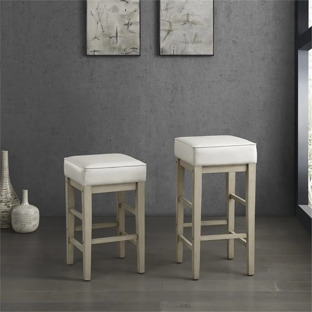 Lexicon Wrigley Counter Height Stool (Set of 2), 26" SH, White