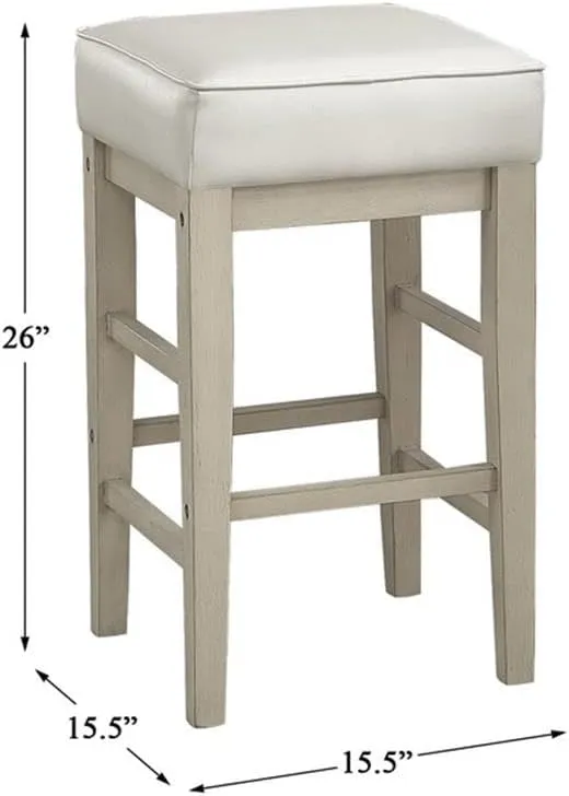 Lexicon Wrigley Counter Height Stool (Set of 2), 26" SH, White