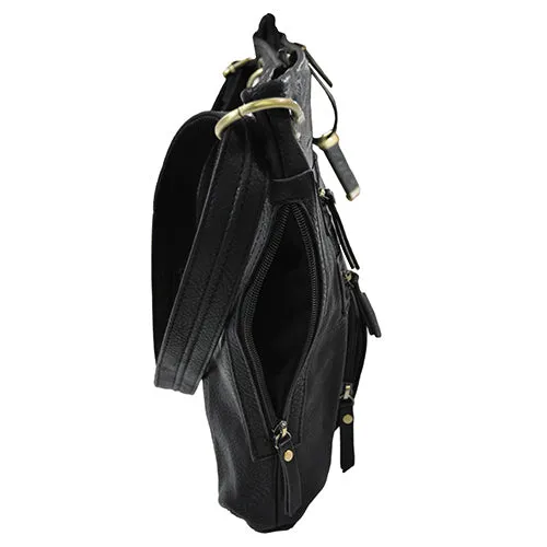 Lg Crossbodystyle Purse W-holster Blk