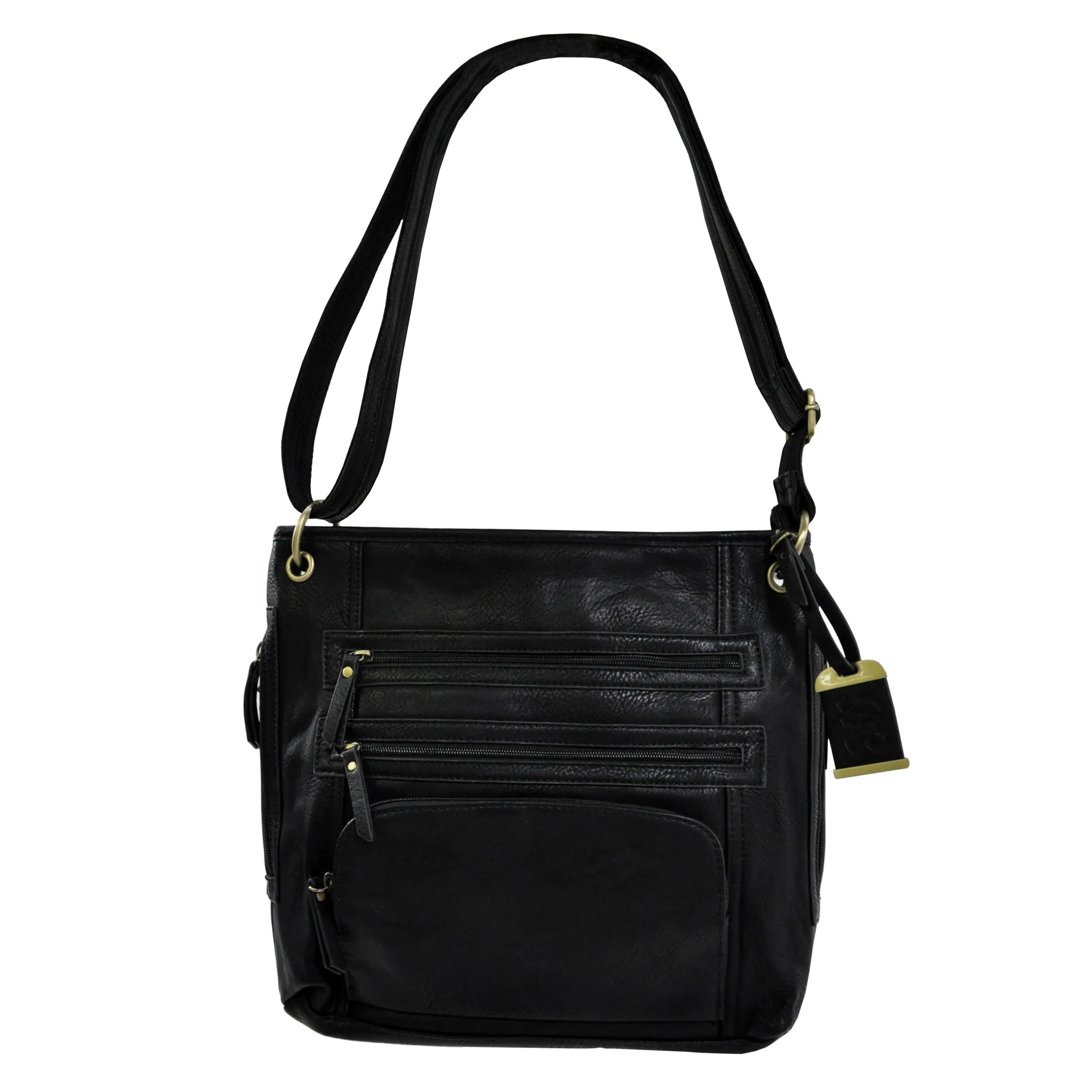 Lg Crossbodystyle Purse W-holster Blk