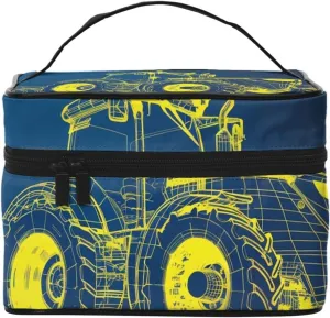 Line Plow Tractor Multifunctional Cosmetic Bag, Portable, Easy To Carry, Large Capacity, Soft Material, Zipper Designï¼ŒEasy To Store Your Beauty Products